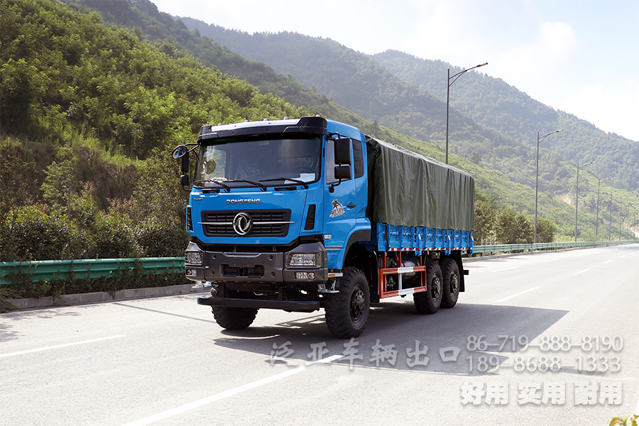 6×6重卡，6×6三桥车，三桥货运卡车，东风全驱，340马力重载卡车，5.5米长途货车