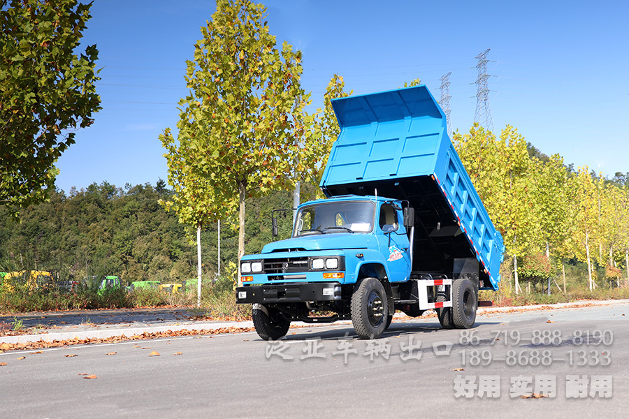  东风4X2单缸轻型自卸运输车_东风尖头自卸卡车__出口专用自卸商用货车