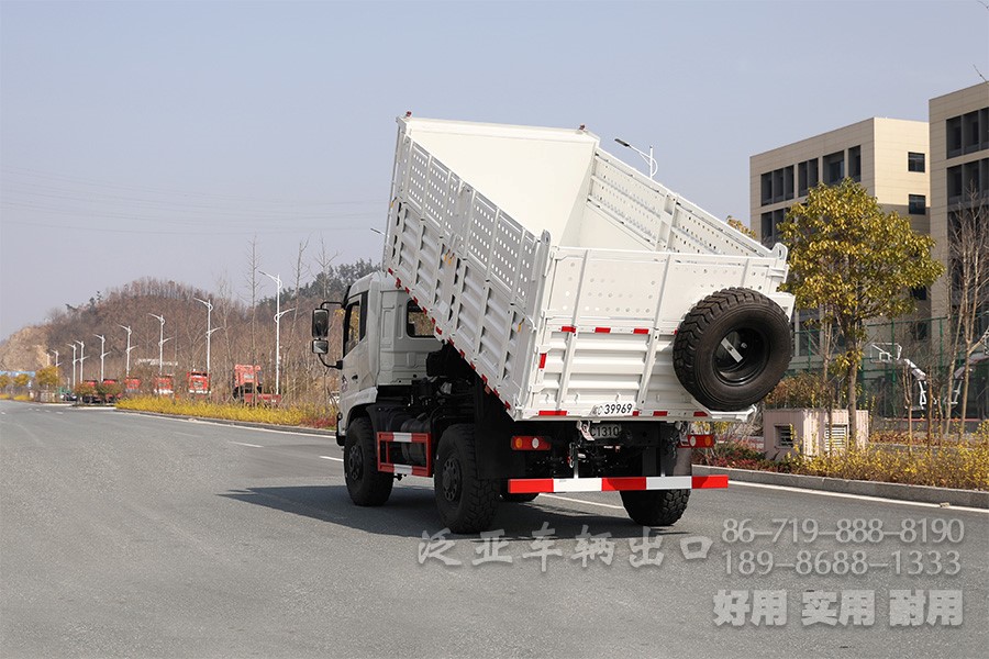 东风13吨自卸车，四驱自卸卡车，4x4自卸车，货箱加高型自卸车，越野自卸卡车，两桥矿用自卸车，自卸车出口，自卸车销售