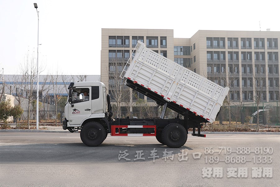 东风13吨自卸车，四驱自卸卡车，4x4自卸车，货箱加高型自卸车，越野自卸卡车，两桥矿用自卸车，自卸车出口，自卸车销售