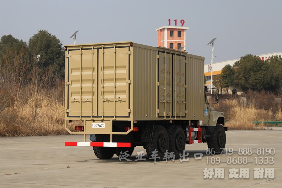 多用途越野专用车，东风6*6厢式车，EQ2100越野厢卡，野外露营车，瓦楞板厢式车