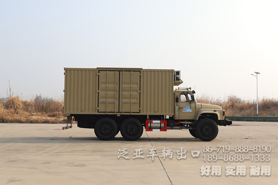 多用途越野专用车，东风6*6厢式车，EQ2100越野厢卡，野外露营车，瓦楞板厢式车