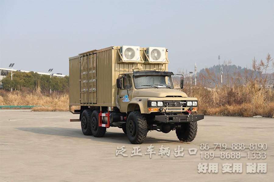 多用途越野专用车，东风6*6厢式车，EQ2100越野厢卡，野外露营车，瓦楞板厢式车